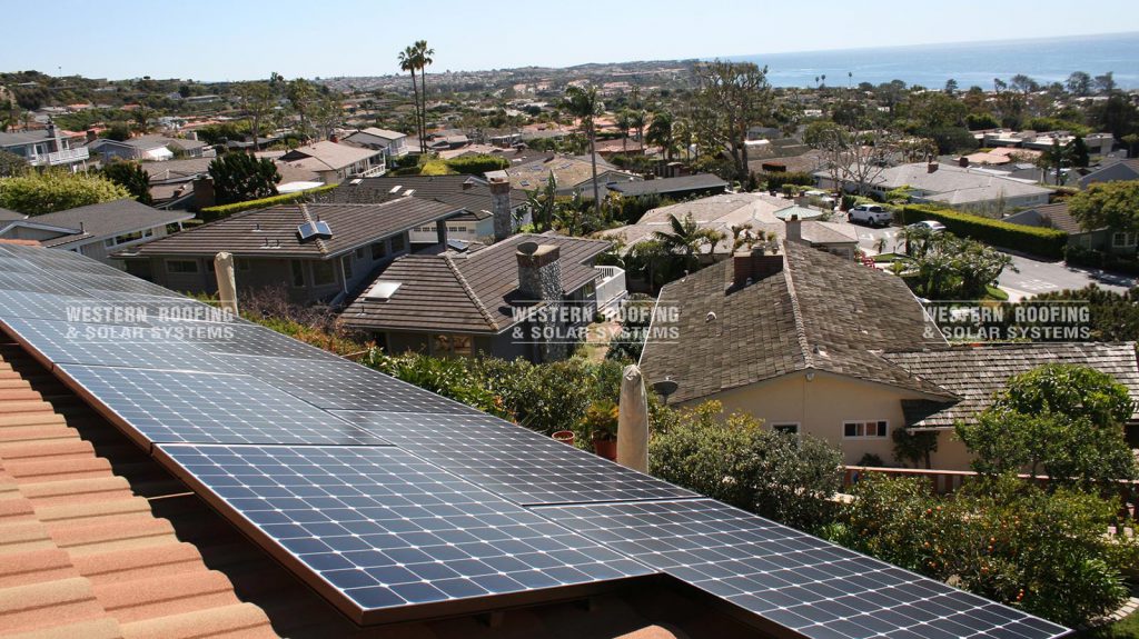 California solar roof skyline