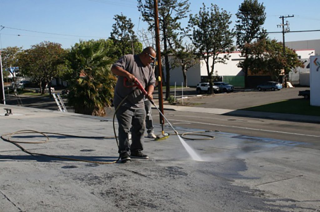 California flat roof pressure wash analysis